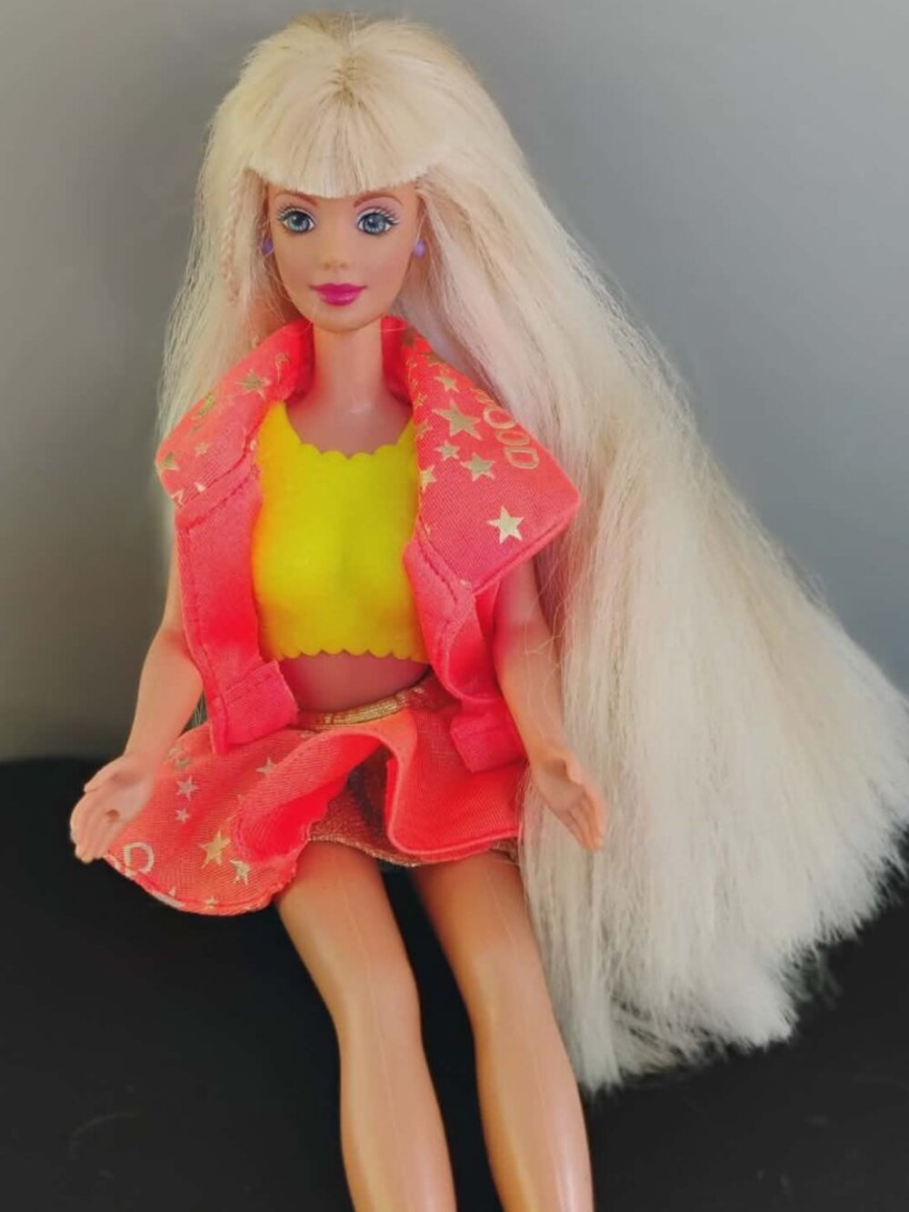 Vintage 1992 Hollywood Hair Barbie Doll Orange Gold Outfit Mattel